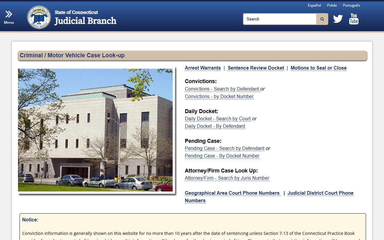 Connecticut Judicial Branch criminal case lookup for Torrington busted mugshots